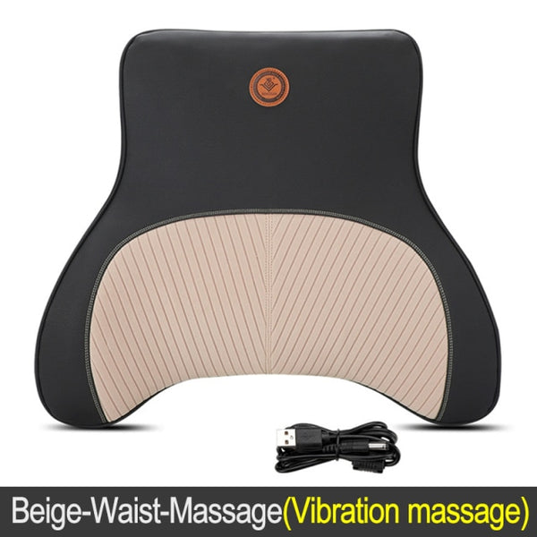 Vibration Massage Neck and Lumbar Support Pillows for Car & Travel – Styled  Rides