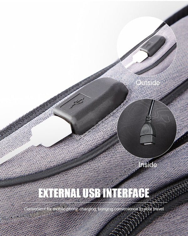 Crossbody Sling Bag Backpack with Built-In USB Charging Port for Travel